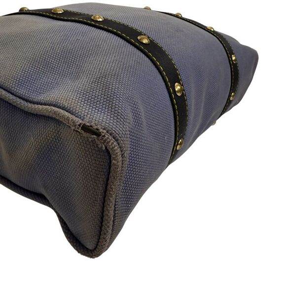 Louis Vuitton Women's Blue Canvas w Leather detail Authentic Antigua Studded Tot - Picture 12 of 15